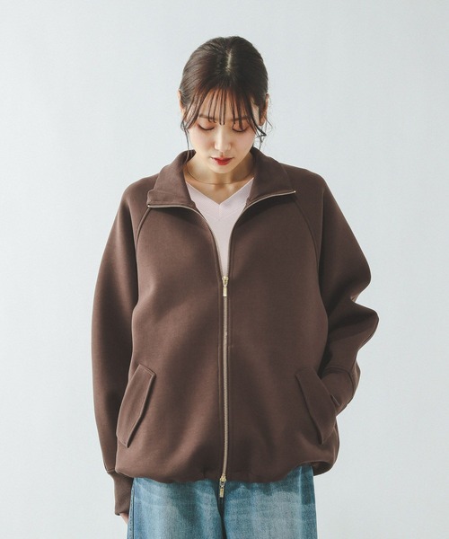 GLOBAL WORK（グローバルワーク）の「ダンボールスタンドブルゾン/636026（ブルゾン・レディース・チャコールグレー/ダークブラウン・LARGE/MEDIUM）」の12枚目の写真