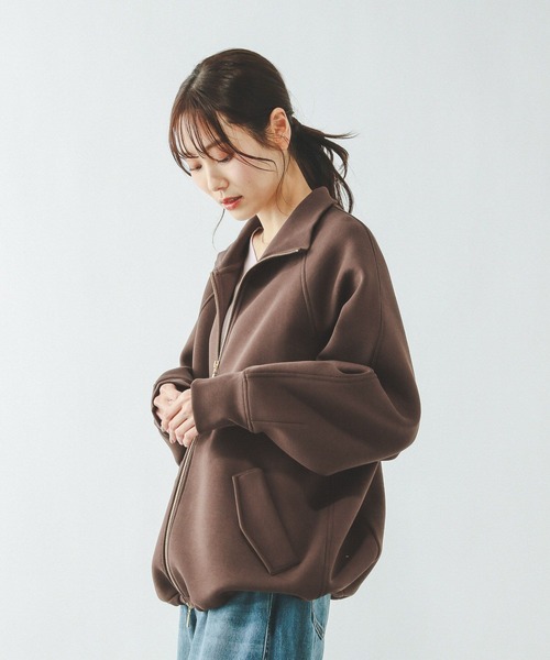 GLOBAL WORK（グローバルワーク）の「ダンボールスタンドブルゾン/636026（ブルゾン・レディース・チャコールグレー/ダークブラウン・LARGE/MEDIUM）」の13枚目の写真