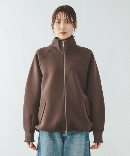 GLOBAL WORK（グローバルワーク）の「ダンボールスタンドブルゾン/636026（ブルゾン・レディース・チャコールグレー/ダークブラウン・LARGE/MEDIUM）」の17枚目の写真