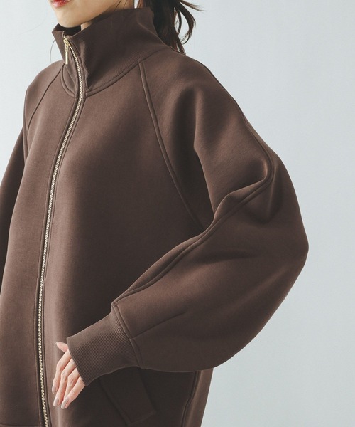 GLOBAL WORK（グローバルワーク）の「ダンボールスタンドブルゾン/636026（ブルゾン・レディース・チャコールグレー/ダークブラウン・LARGE/MEDIUM）」の21枚目の写真