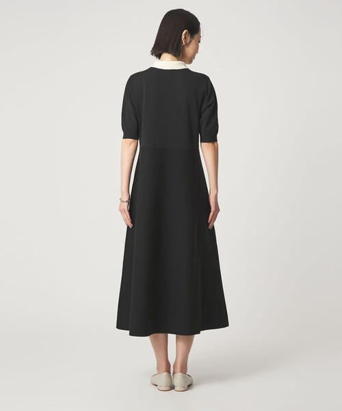 green label relaxing（グリーンレーベルリラクシング）の「ハイショク エリツキ ショートスリーブ ニット ワンピース（ワンピース・レディース・ナチュラル/ブラック・FREE）」の12枚目の写真