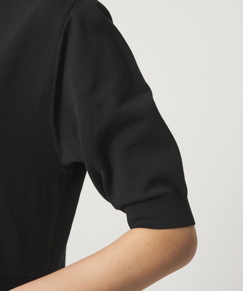 green label relaxing（グリーンレーベルリラクシング）の「ハイショク エリツキ ショートスリーブ ニット ワンピース（ワンピース・レディース・ナチュラル/ブラック・FREE）」の14枚目の写真