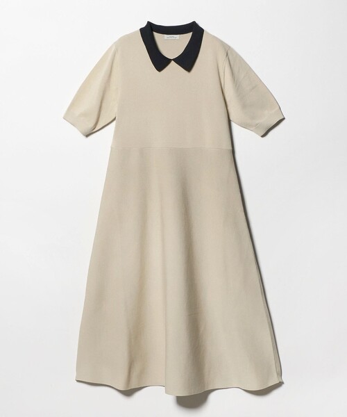 green label relaxing（グリーンレーベルリラクシング）の「ハイショク エリツキ ショートスリーブ ニット ワンピース（ワンピース・レディース・ナチュラル/ブラック・FREE）」の18枚目の写真