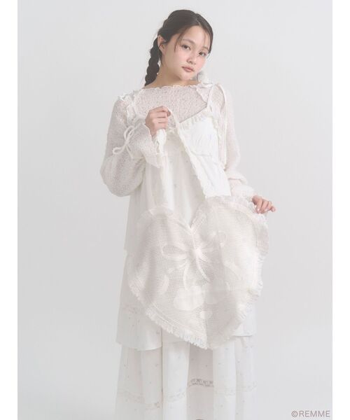 merry jenny（メリージェニー）の「Cherry heart knit tote（トートバッグ・レディース・オフホワイト・FREE）」の3枚目の写真