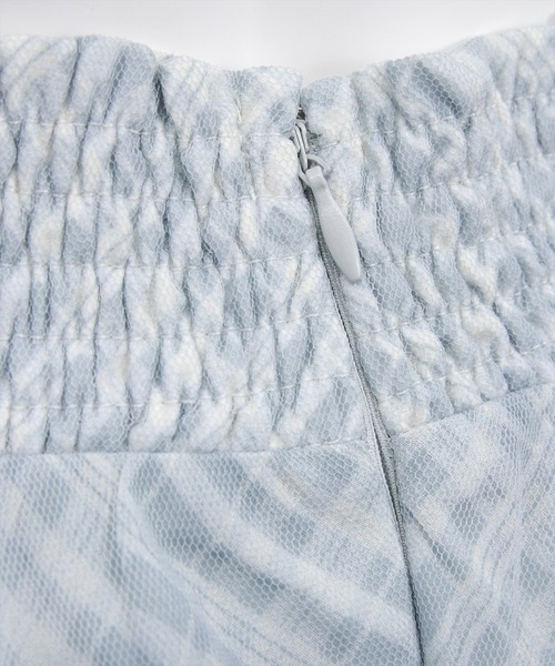 CLEAR BASIC（クリアベーシック）の「シャーリング切替アシンメトリーチェック柄チュールスカート[大人 フェミニン 上品]≪新作≫（スカート・レディース・ブラック/サックスブルー・F/PF）」の18枚目の写真