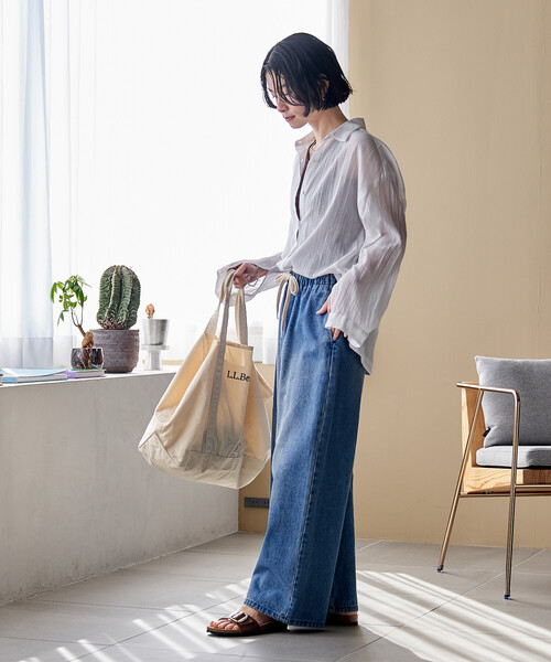 FREAK'S STORE(フリークスストア)の「インド シングルガーゼシャツ/シアーシャツ(シャツ/ブラウス・レディース・サックスブルー/オフホワイト/ラベンダー/チャコール・フリ-)」の14枚目の写真