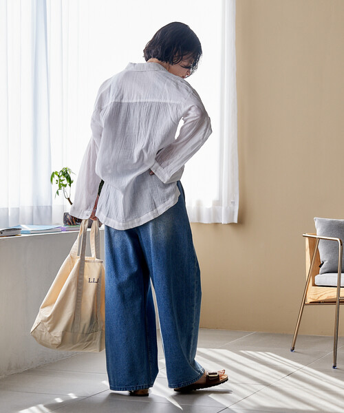 インド シングルガーゼシャツ/シアーシャツ（シャツ/ブラウス