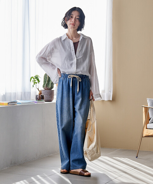FREAK'S STORE(フリークスストア)の「インド シングルガーゼシャツ/シアーシャツ(シャツ/ブラウス・レディース・サックスブルー/オフホワイト/ラベンダー/チャコール・フリ-)」の16枚目の写真