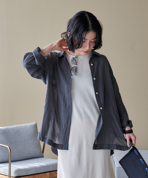 FREAK'S STORE(フリークスストア)の「インド シングルガーゼシャツ/シアーシャツ(シャツ/ブラウス・レディース・サックスブルー/オフホワイト/ラベンダー/チャコール・フリ-)」の19枚目の写真