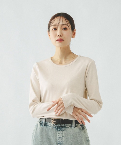 GLOBAL WORK(グローバルワーク)の「Beauteeラメリブプルオーバー/一部店舗限定/632501(Tシャツ/カットソー・レディース・オフホワイト/ブラック/ライトグレー・LARGE/MEDIUM)」の7枚目の写真