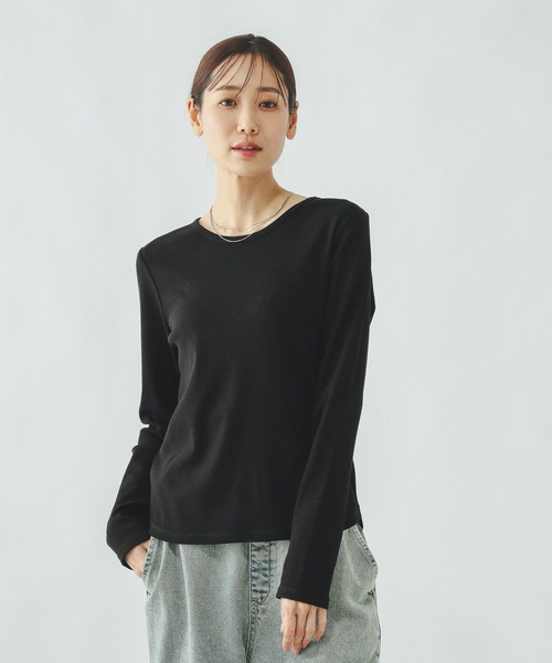 GLOBAL WORK(グローバルワーク)の「Beauteeラメリブプルオーバー/一部店舗限定/632501(Tシャツ/カットソー・レディース・オフホワイト/ブラック/ライトグレー・LARGE/MEDIUM)」の10枚目の写真