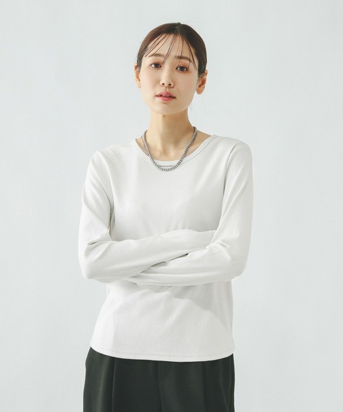 GLOBAL WORK(グローバルワーク)の「Beauteeラメリブプルオーバー/一部店舗限定/632501(Tシャツ/カットソー・レディース・オフホワイト/ブラック/ライトグレー・LARGE/MEDIUM)」の14枚目の写真