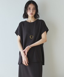 Doux archives | 【セットアップ対応】多機能ソフトリブフレンチスリーブトップス(Tシャツ/カットソー)