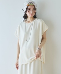 Doux archives | 【セットアップ対応】多機能ソフトリブフレンチスリーブトップス(Tシャツ/カットソー)