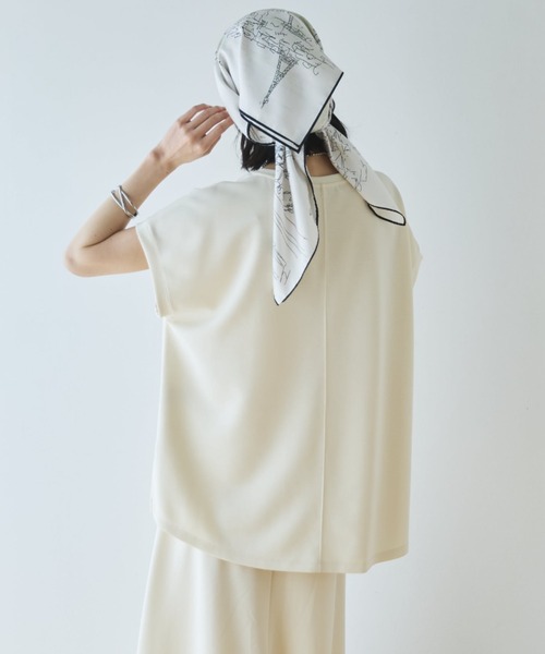 Doux archives（ドゥアルシーヴ）の「【セットアップ対応】多機能ソフトリブフレンチスリーブトップス（Tシャツ/カットソー・レディース・チャコールグレー/キャメル/アイボリー・FREE）」の17枚目の写真