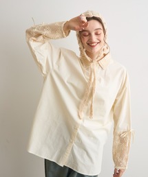 Crisp（クリスプ）の「フラワーメッシュオーバーシャツ（シャツ/ブラウス）」