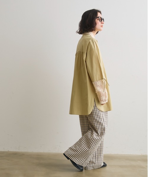 Crisp(クリスプ)の「フラワーメッシュオーバーシャツ(シャツ/ブラウス・レディース・グリーン/ブラック/オフホワイト・FREE)」の9枚目の写真