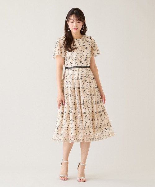 Rose Tiara（ローズティアラ）の「チュール刺繍ワンピース（ワンピース・レディース・ブラック/ベージュ・38/40/42/46）」の15枚目の写真