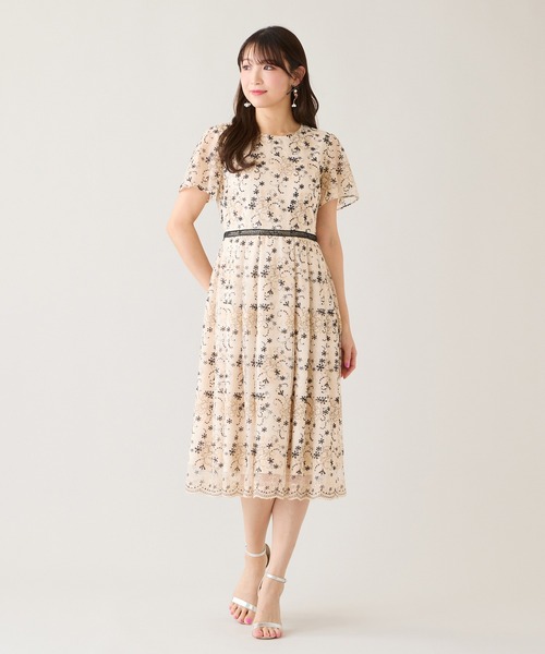 Rose Tiara（ローズティアラ）の「チュール刺繍ワンピース（ワンピース・レディース・ブラック/ベージュ・38/40/42/46）」の10枚目の写真