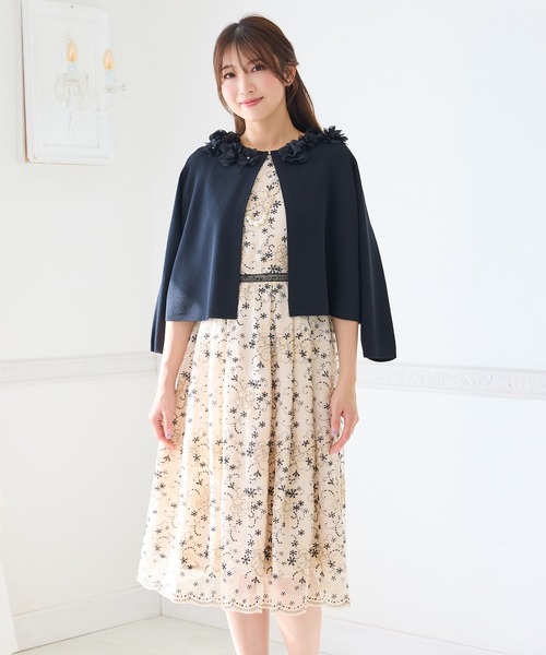 Rose Tiara（ローズティアラ）の「チュール刺繍ワンピース（ワンピース・レディース・ブラック/ベージュ・38/40/42/46）」の22枚目の写真