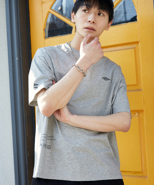 UMBRO(アンブロ)の「UMBRO × PUBLUX/アンブロ <吸水速乾>別注 プレーティング 天竺 グラフィック Tシャツ 限定展開(Tシャツ/カットソー・メンズ・ブラック/ライトグレー/ホワイト/チャコールグレー・LARGE/MEDIUM)」の4枚目の写真