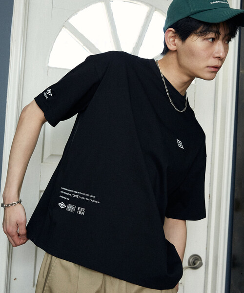 UMBRO(アンブロ)の「UMBRO × PUBLUX/アンブロ <吸水速乾>別注 プレーティング 天竺 グラフィック Tシャツ 限定展開(Tシャツ/カットソー・メンズ・ブラック/ライトグレー/ホワイト/チャコールグレー・LARGE/MEDIUM)」の6枚目の写真