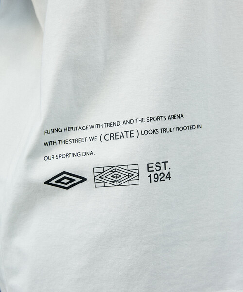 UMBRO(アンブロ)の「UMBRO × PUBLUX/アンブロ <吸水速乾>別注 プレーティング 天竺 グラフィック Tシャツ 限定展開(Tシャツ/カットソー・メンズ・ブラック/ライトグレー/ホワイト/チャコールグレー・LARGE/MEDIUM)」の22枚目の写真