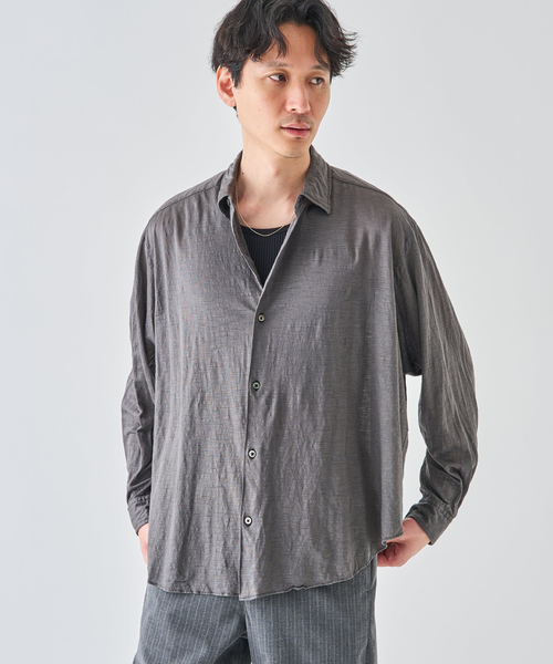 KANEMASA PHIL.(カネマサフィル)の「Kanemasa Phil. (カネマサ フィル) 別注 28ゲージ Atmosphere Ramie シャツ(シャツ/ブラウス・メンズ・ホワイト/ブラウン/チャコールグレー・MEDIUM/LARGE)」の19枚目の写真