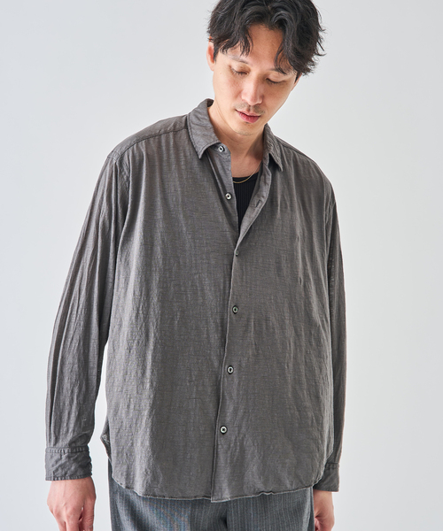 KANEMASA PHIL.(カネマサフィル)の「Kanemasa Phil. (カネマサ フィル) 別注 28ゲージ Atmosphere Ramie シャツ(シャツ/ブラウス・メンズ・ホワイト/ブラウン/チャコールグレー・MEDIUM/LARGE)」の22枚目の写真