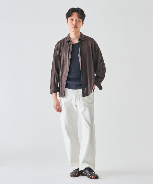 KANEMASA PHIL.(カネマサフィル)の「Kanemasa Phil. (カネマサ フィル) 別注 28ゲージ Atmosphere Ramie シャツ(シャツ/ブラウス・メンズ・ホワイト/ブラウン/チャコールグレー・MEDIUM/LARGE)」の10枚目の写真