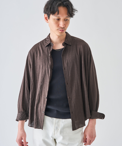 KANEMASA PHIL.(カネマサフィル)の「Kanemasa Phil. (カネマサ フィル) 別注 28ゲージ Atmosphere Ramie シャツ(シャツ/ブラウス・メンズ・ホワイト/ブラウン/チャコールグレー・MEDIUM/LARGE)」の12枚目の写真
