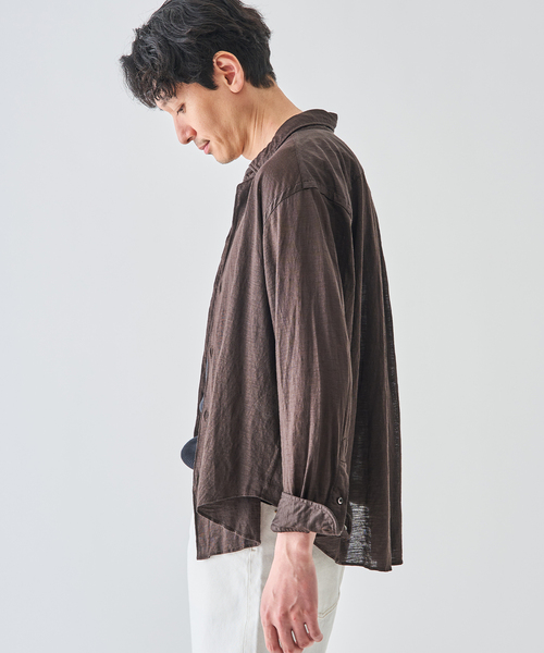 KANEMASA PHIL.(カネマサフィル)の「Kanemasa Phil. (カネマサ フィル) 別注 28ゲージ Atmosphere Ramie シャツ(シャツ/ブラウス・メンズ・ホワイト/ブラウン/チャコールグレー・MEDIUM/LARGE)」の14枚目の写真