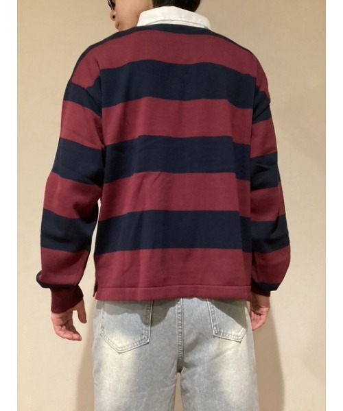 Bling Leads(ブリングリーズ)の「【Bls】【Bling Leads】ボーダーラガーシャツ ニット(ニット/セーター・メンズ・ワイン/ネイビー/サックスブルー/グレー/ベージュ/ブラック・FREE)」の10枚目の写真