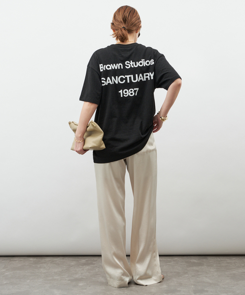 Deuxieme Classe（ドゥーズィエムクラス）の「【BRAWN/ブラウン】 LOGO Tシャツ（Tシャツ/カットソー・レディース・ブラック/ホワイト・FREE）」の8枚目の写真