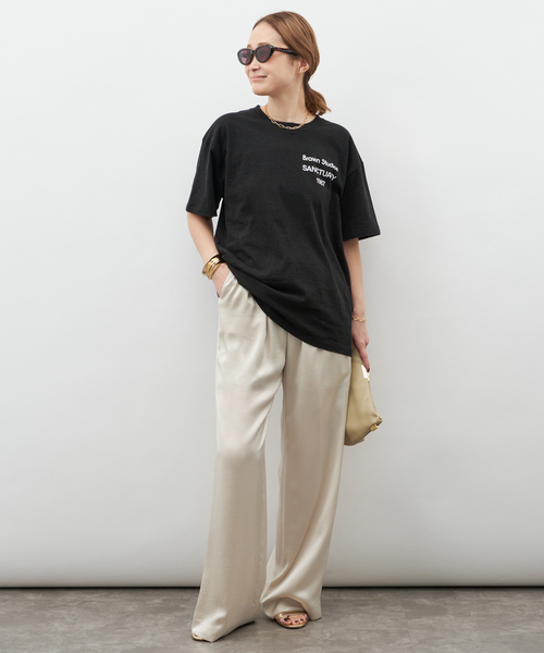 Deuxieme Classe（ドゥーズィエムクラス）の「【BRAWN/ブラウン】 LOGO Tシャツ（Tシャツ/カットソー・レディース・ブラック/ホワイト・FREE）」の3枚目の写真