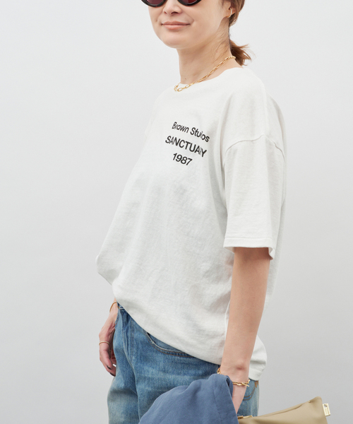 Deuxieme Classe（ドゥーズィエムクラス）の「【BRAWN/ブラウン】 LOGO Tシャツ（Tシャツ/カットソー・レディース・ブラック/ホワイト・FREE）」の14枚目の写真