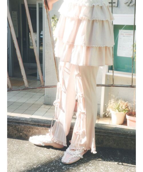 merry jenny（メリージェニー）の「ソフトレースティアードミニスカート（スカート・レディース・ネイビー/ピンク/ブルー・FREE）」の4枚目の写真