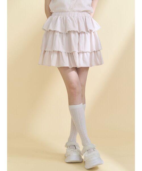 merry jenny（メリージェニー）の「ソフトレースティアードミニスカート（スカート・レディース・ネイビー/ピンク/ブルー・FREE）」の7枚目の写真