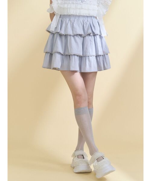 merry jenny（メリージェニー）の「ソフトレースティアードミニスカート（スカート・レディース・ネイビー/ピンク/ブルー・FREE）」の10枚目の写真
