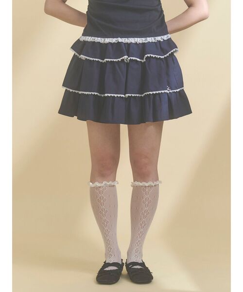 merry jenny（メリージェニー）の「ソフトレースティアードミニスカート（スカート・レディース・ネイビー/ピンク/ブルー・FREE）」の13枚目の写真