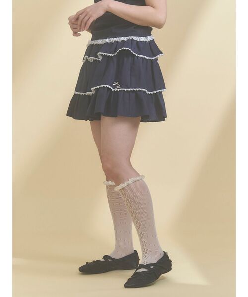 merry jenny（メリージェニー）の「ソフトレースティアードミニスカート（スカート・レディース・ネイビー/ピンク/ブルー・FREE）」の14枚目の写真