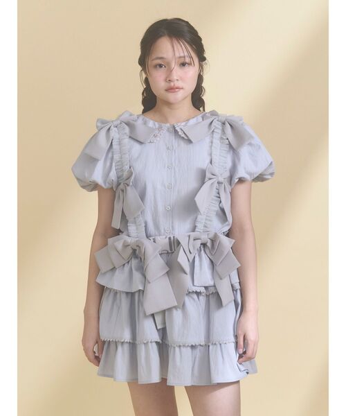 merry jenny（メリージェニー）の「ソフトレースティアードミニスカート（スカート・レディース・ネイビー/ピンク/ブルー・FREE）」の22枚目の写真