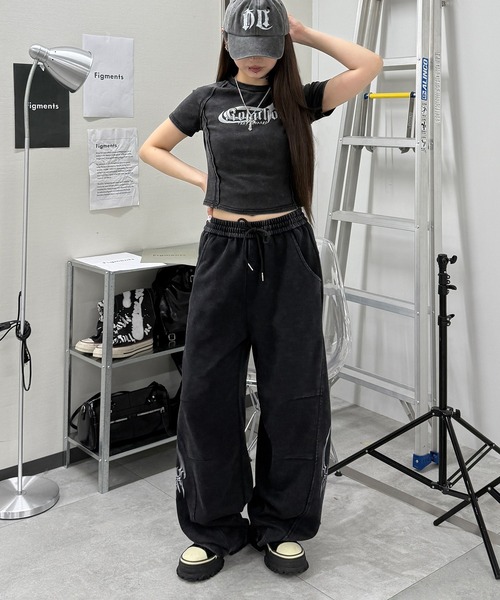 Y2K 雑誌柄 プリント スウェットパンツ Y2Kプリントスウェットパンツ（スウェットパンツ）｜Figments