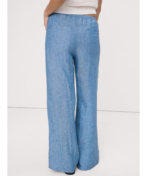 Banana Republic(バナナリパブリック)の「スタジオ ワイドレッグ ドローストリング リネン パンツ(その他パンツ・レディース・ブラウン/ベージュ/ブルー・S/M/L/XS)」の9枚目の写真