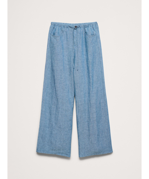 Banana Republic(バナナリパブリック)の「スタジオ ワイドレッグ ドローストリング リネン パンツ(その他パンツ・レディース・ブラウン/ベージュ/ブルー・S/M/L/XS)」の15枚目の写真