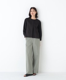 human woman（ヒューマンウーマン）の「◆【定番素材/ウォッシャブル】綿麻シャンブレーセミワイドパンツ（その他パンツ）」
