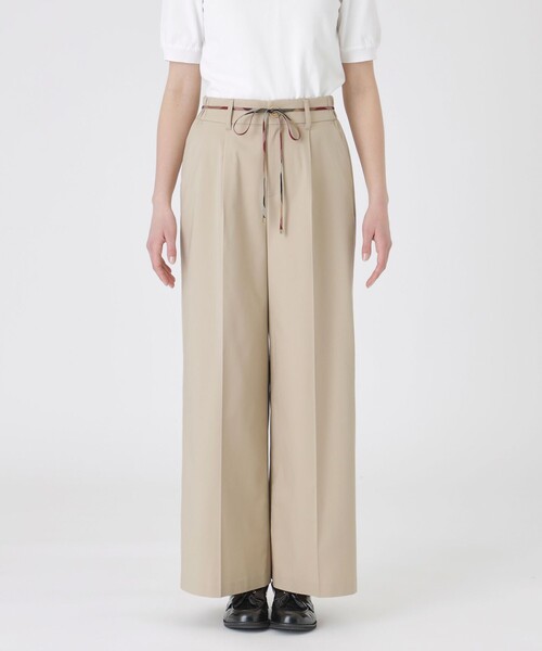 BLUE LABEL CRESTBRIDGE(ブルーレーベルクレストブリッジ)の「サイロスパンクリアツイルワイドパンツ(その他パンツ・レディース・ダークネイビー/ベージュ・36/38)」の2枚目の写真