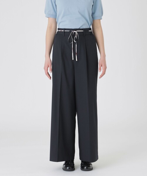 BLUE LABEL CRESTBRIDGE(ブルーレーベルクレストブリッジ)の「サイロスパンクリアツイルワイドパンツ(その他パンツ・レディース・ダークネイビー/ベージュ・36/38)」の1枚目の写真