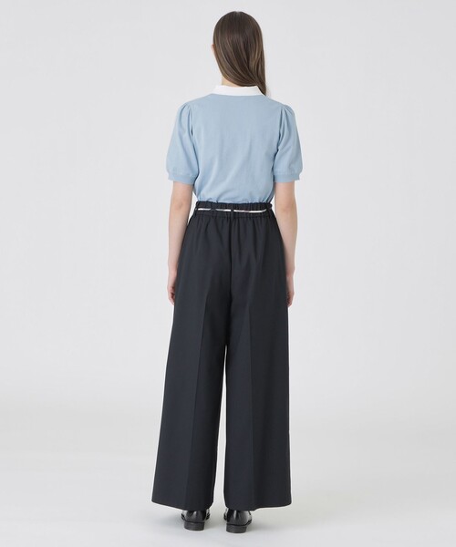 BLUE LABEL CRESTBRIDGE(ブルーレーベルクレストブリッジ)の「サイロスパンクリアツイルワイドパンツ(その他パンツ・レディース・ダークネイビー/ベージュ・36/38)」の5枚目の写真