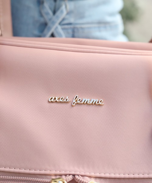 axes femme（アクシーズファム）の「撥水ナイロンＷリボンボストン（ボストンバッグ・レディース・ピンク/ブラック・FREE）」の5枚目の写真